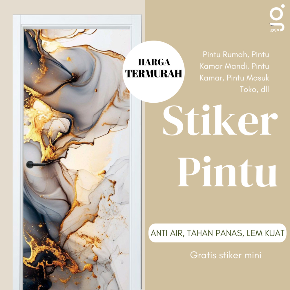 Gojo Stickers - Stiker Pintu Marmer Series A STIKER PINTU HIASAN DEKORASI RUMAH TAHAN AIR lossy dan 