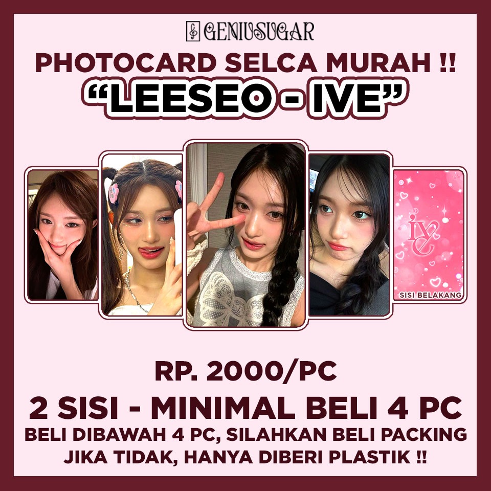 [MIN. BELI 4 PC] IVE LEESEO SELCA UNOFFICIAL PHOTOCARD
