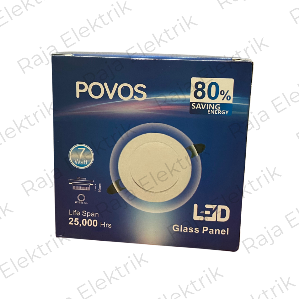 Lampu Downlight POVOS 7 Watt downlight 3 warna