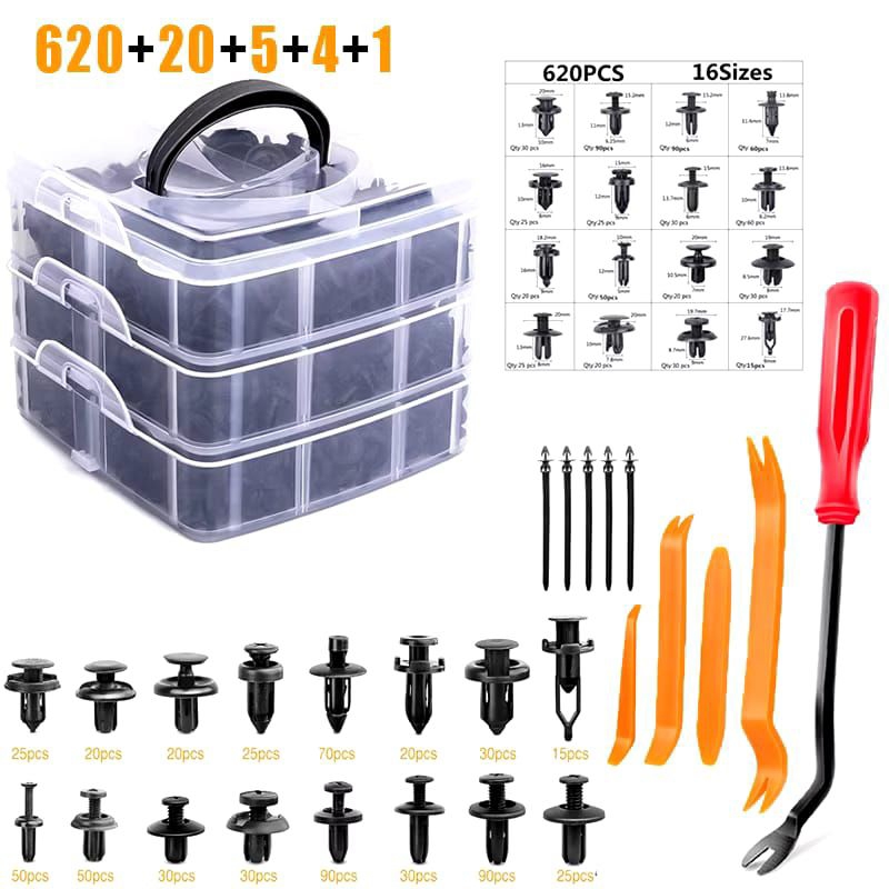 Klip bumper mobil / universal baut river clip plastik kancing pengikat body frame & bumpers motor