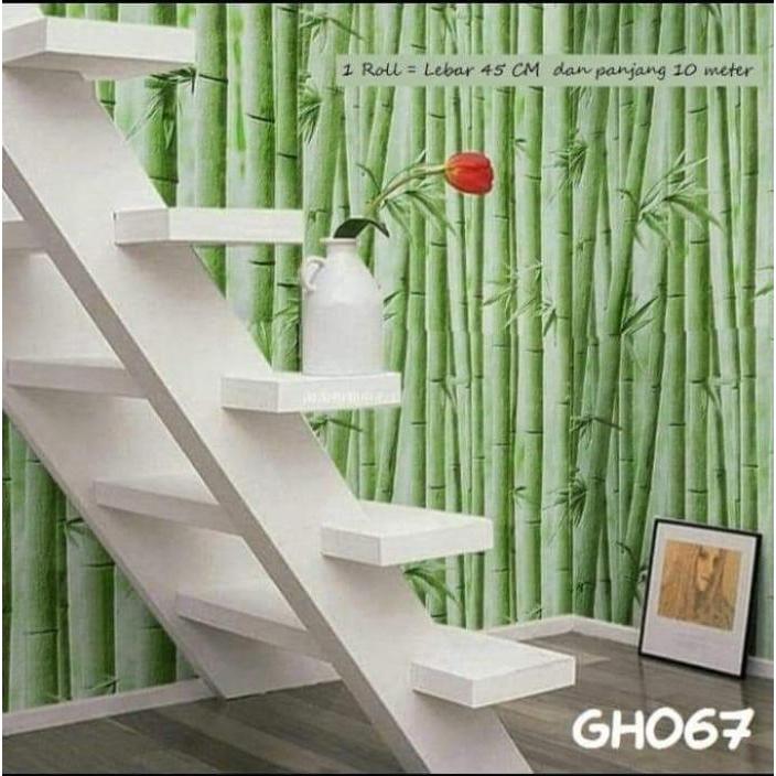 Wallpaper Stiker Dinding Motif dan Karakter Bambu 3d Premium Quality 45cm x 10meter