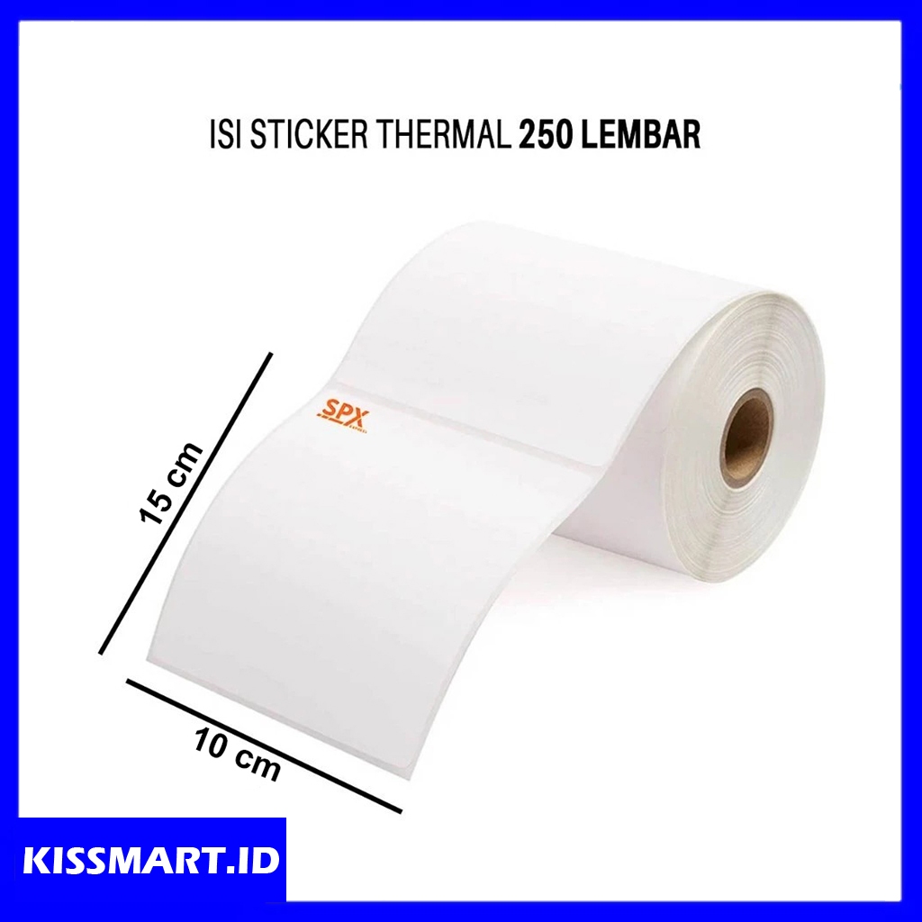 

Kertas Thermal Roll 250 Lembar Ukuran A6 120mm / 150mm Kertas Label Printer Logo SPX