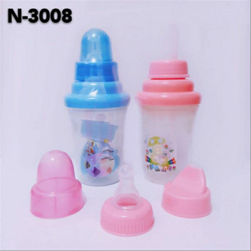 Botol Ninio Gelas Sedotan Dot Drinking Training Cup Minum Susu Bayi N 3008