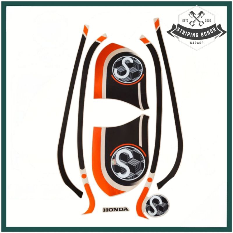 stiker striping motor honda scoopy 2021 cream list body standar terbaik termurah