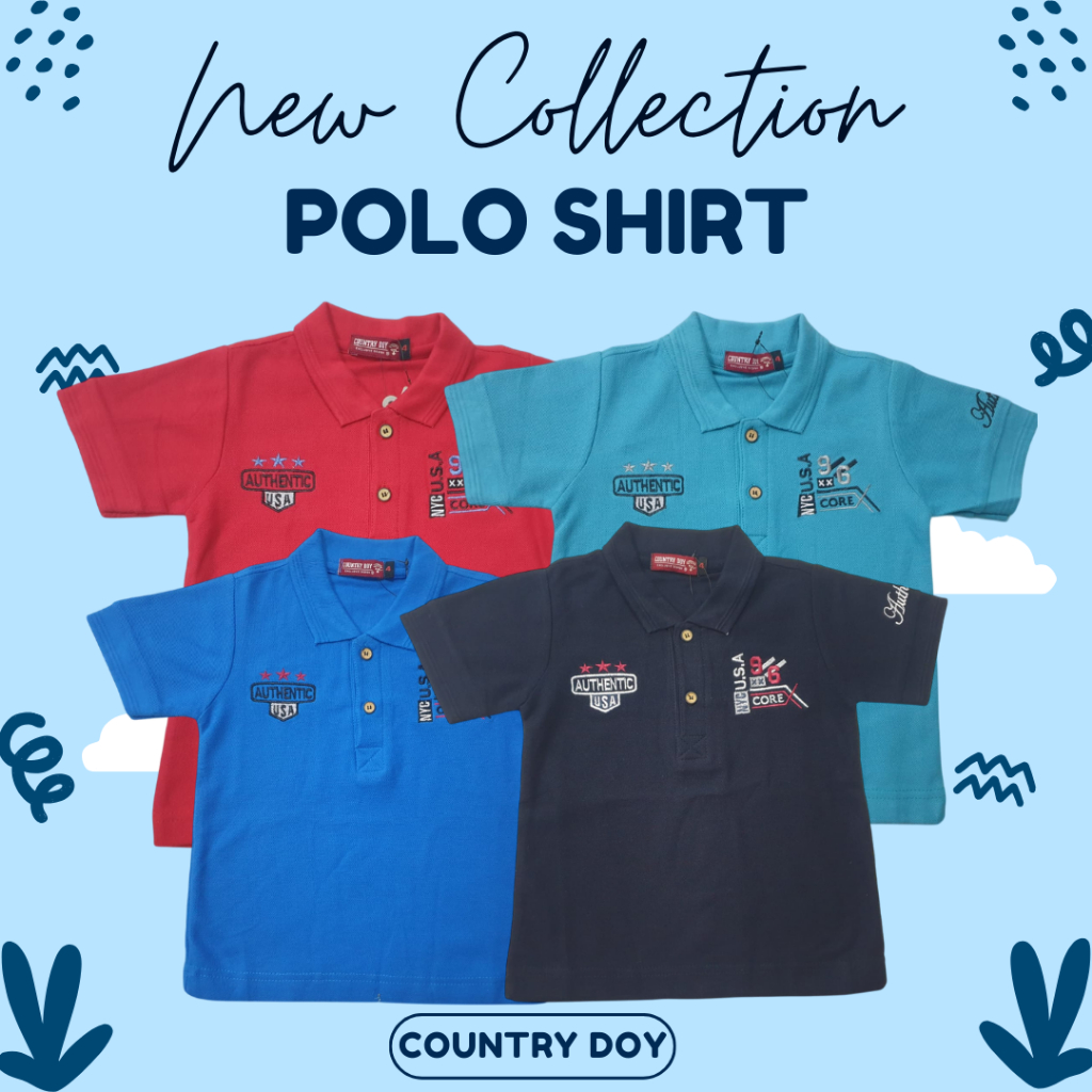 CountryDoy---Polo Shirt Boys Kaos Polo Kaos Kerah Katun sehari hari untuk Anak Laki Laki keren "USA9