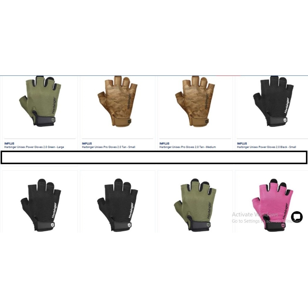 Harbinger Gym/Training Glove [Power/Pro/Power 2.0/Pro 2.0] [XS/S/M/L/XL]