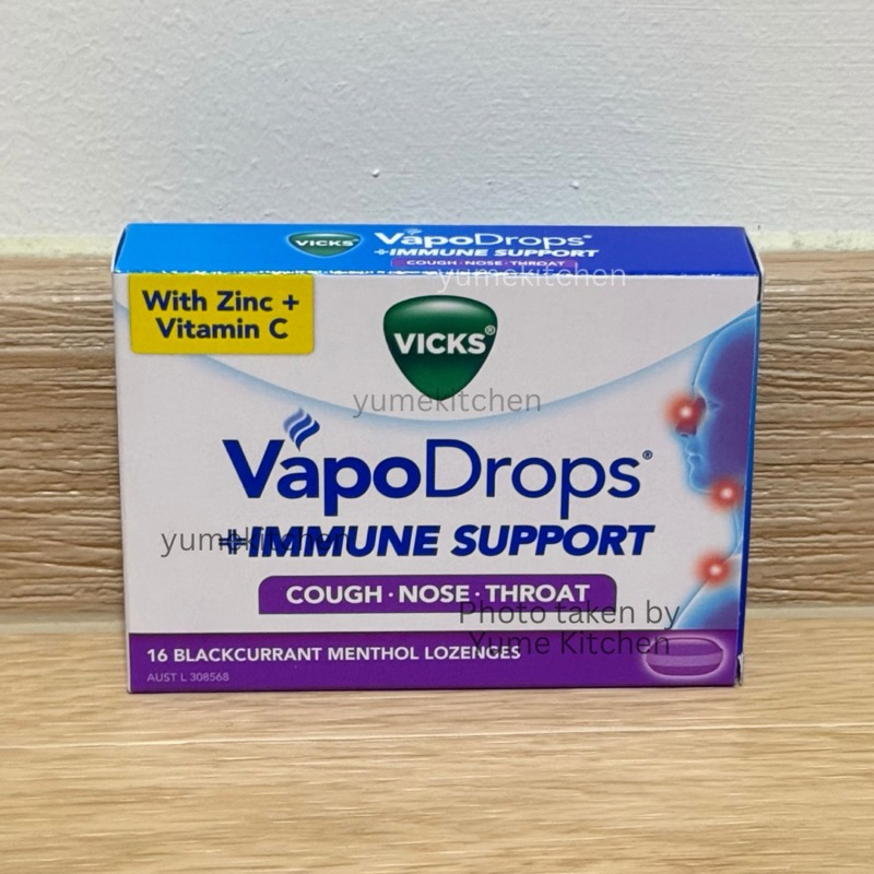 

Vicks VapoDrops Blackcurrant Menthol Immune Support - Permen Pelega Tenggorokan