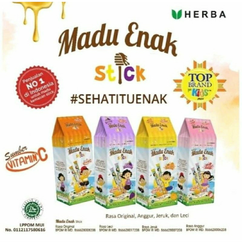 

HERBA | MADU ENAK STICK | 300 GRAM x 20 STICKS