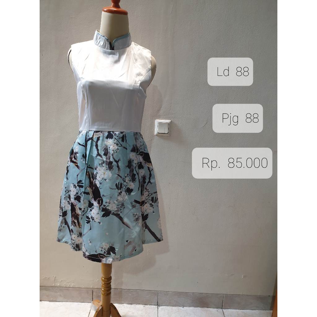 Dress Cheongsam Blue Sky