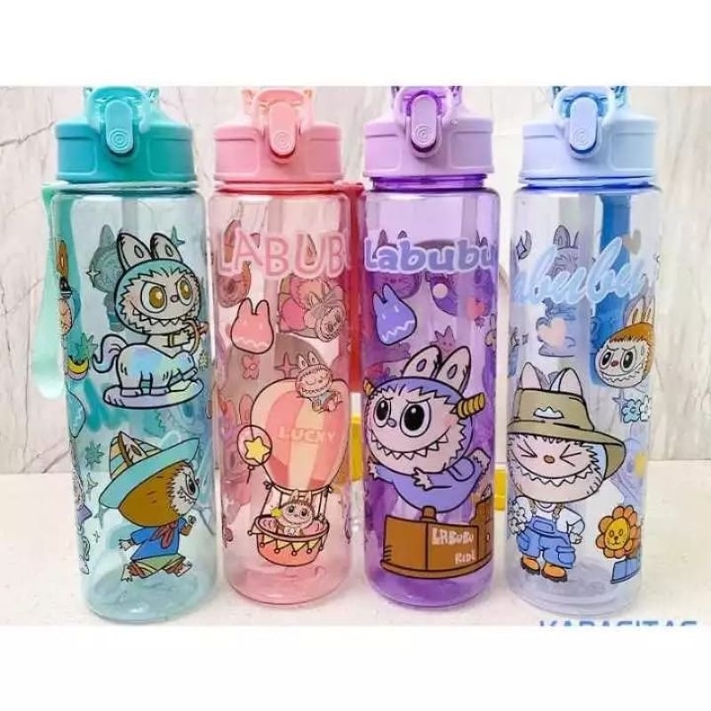 BOTOL MINUM ANAK motif LABU LABU lucu tali pendek sedotan dengan kode 008