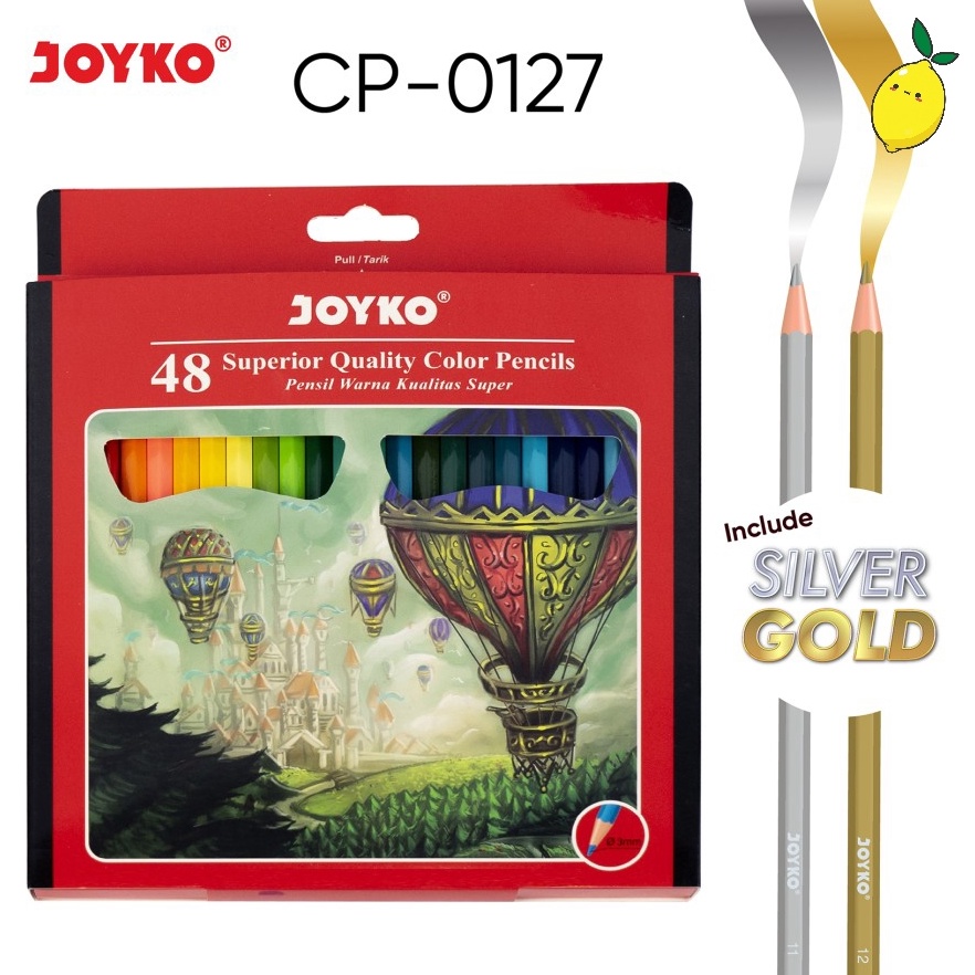 

KODE O92Q Pensil Warna Color Pencils Hexagonal Grip Joyko CP127 48 Warna