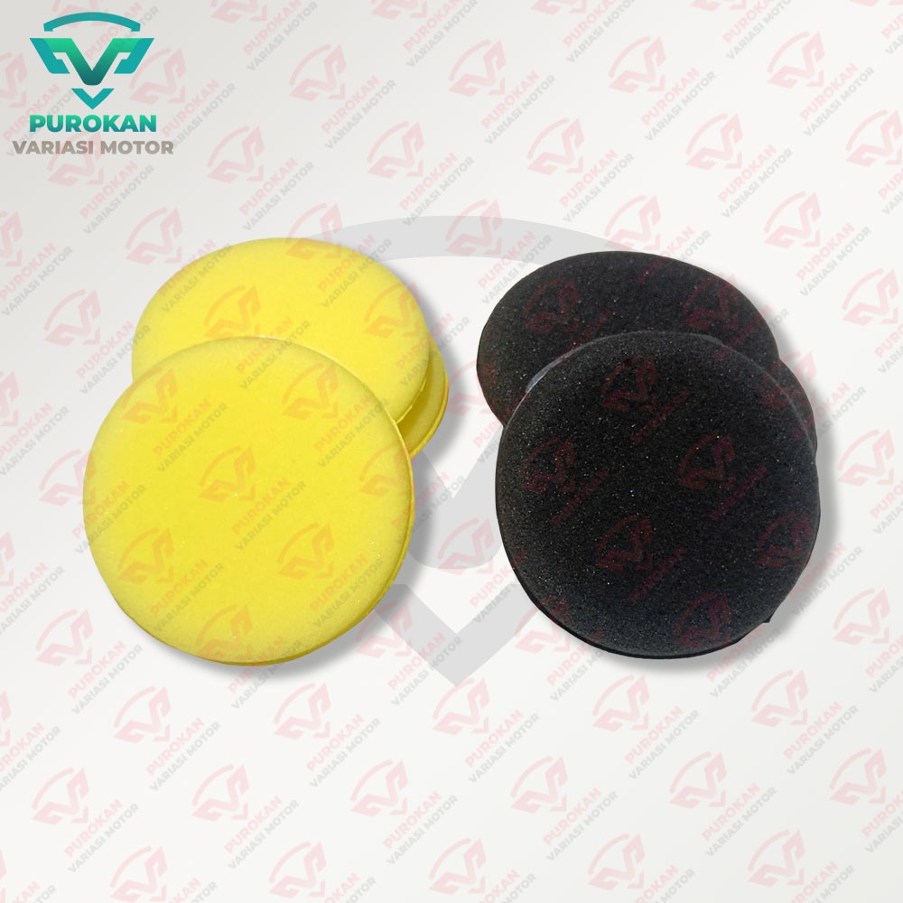 Pad Aplikator Busa Poles Waxing Spons Applicator Pad Hitam dan Kuning