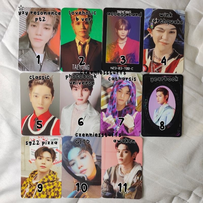 [ready stock] photocard official nct 127 taeyong yzy resonance pt2 loveholic b ver access card class