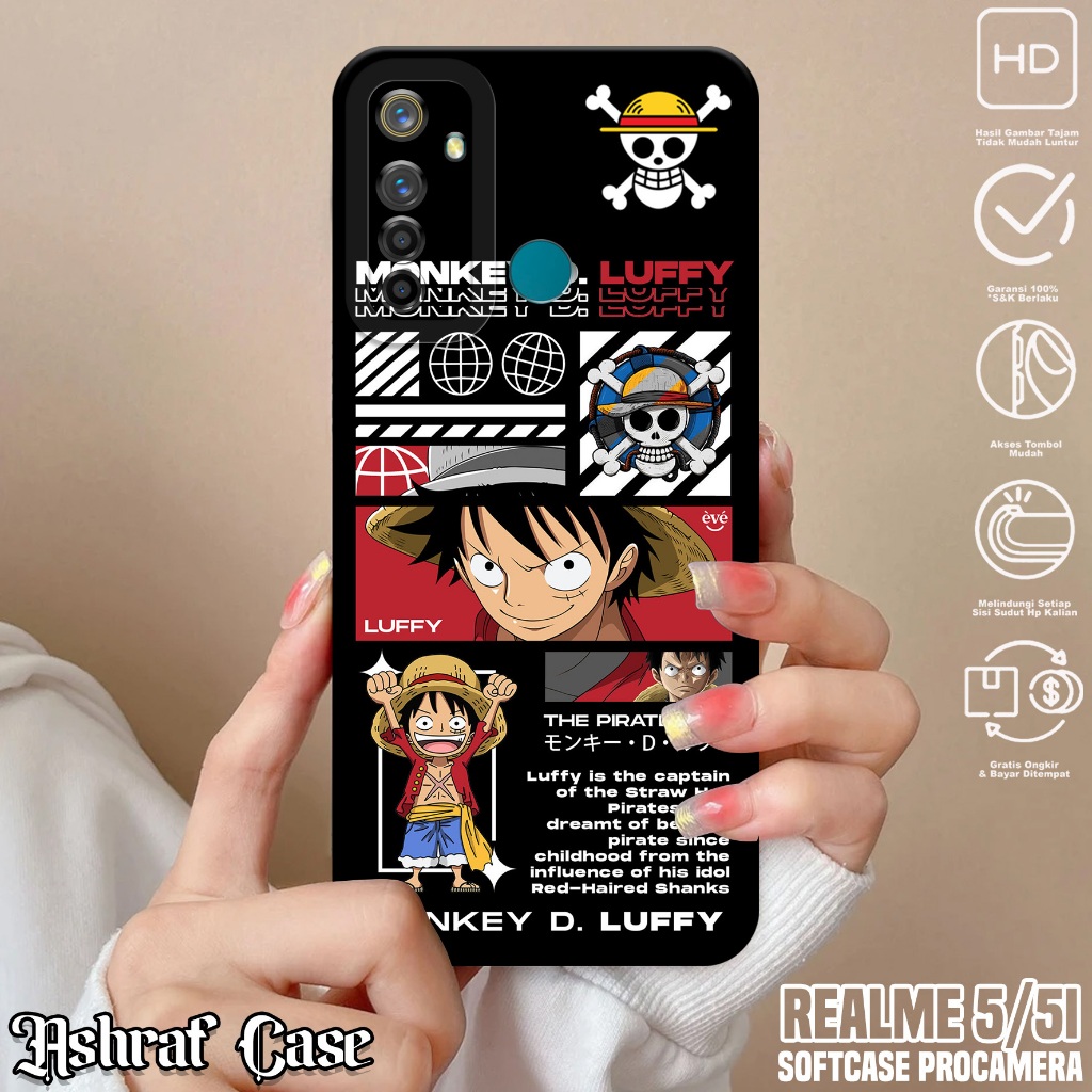 Case Realme 5 / Realme 5i - Casing Realme 5i / Realme 5 Motif ONE PIECE - Softcase Hp Realme 5i - Ko