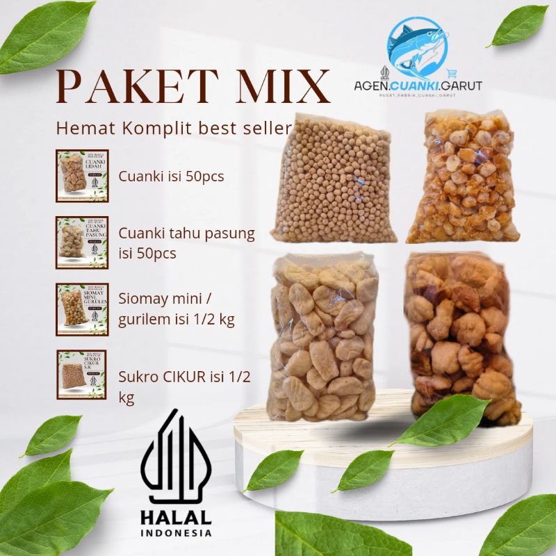 

paket komplit best seller, Cuanki Lidah , tahu pasung, gurilem, sukro