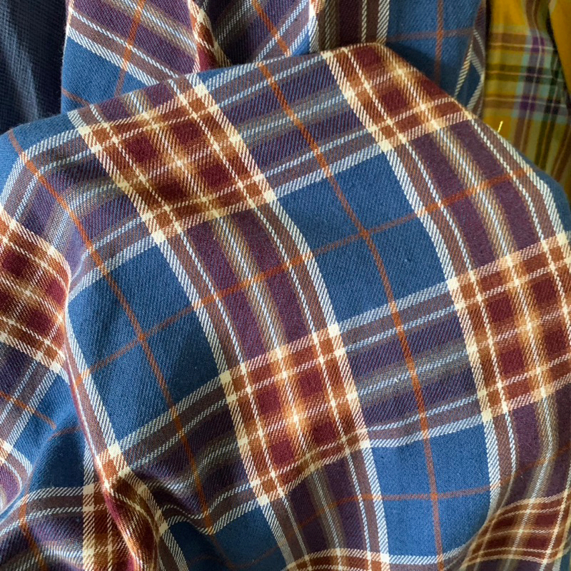 kain katun flanel motif - kain flanel shirt premium motif kotak - kain kotak kotak flanel