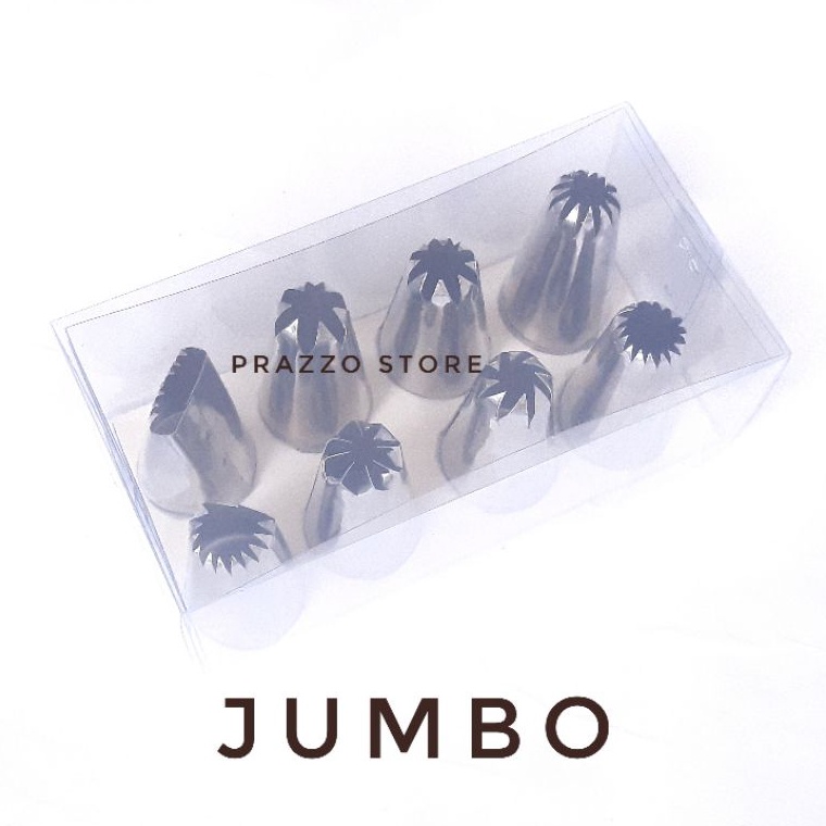 Limited Spuit Kue Spet Tar Jumbo Isi 8 Pcs Semprit Curos Stainless Stell Anti Karat