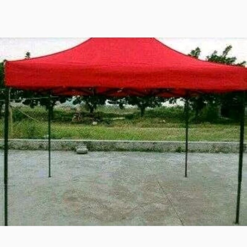 tenda lipat ukuran 2x4 besi hollow hitam tebal besi 1,2 mm bahan atap 1080D