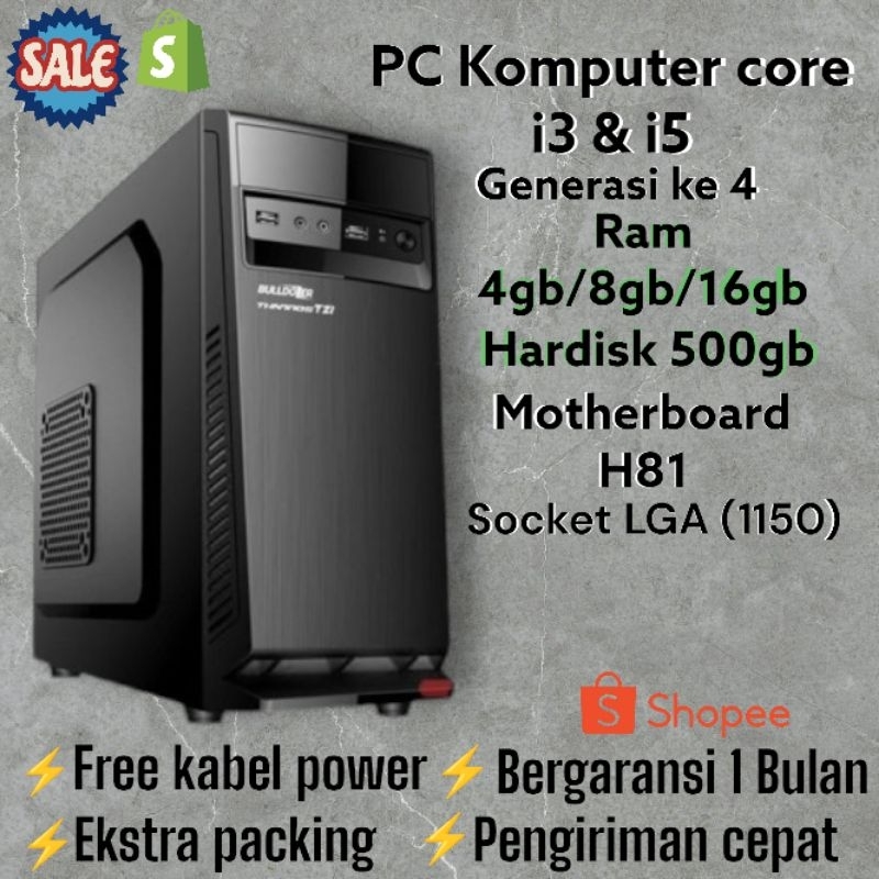 PC Komputer core i3 & i5 generasi ke 4 second dan bergaransi