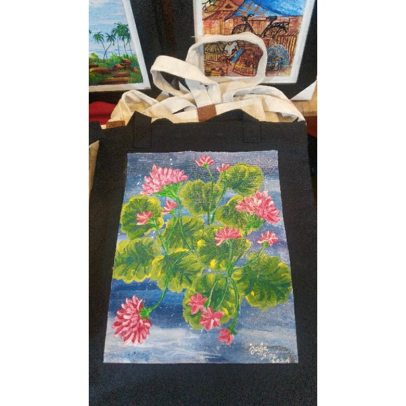 Tas Kanvas Lukis Tangan ASLI - HANDMADE