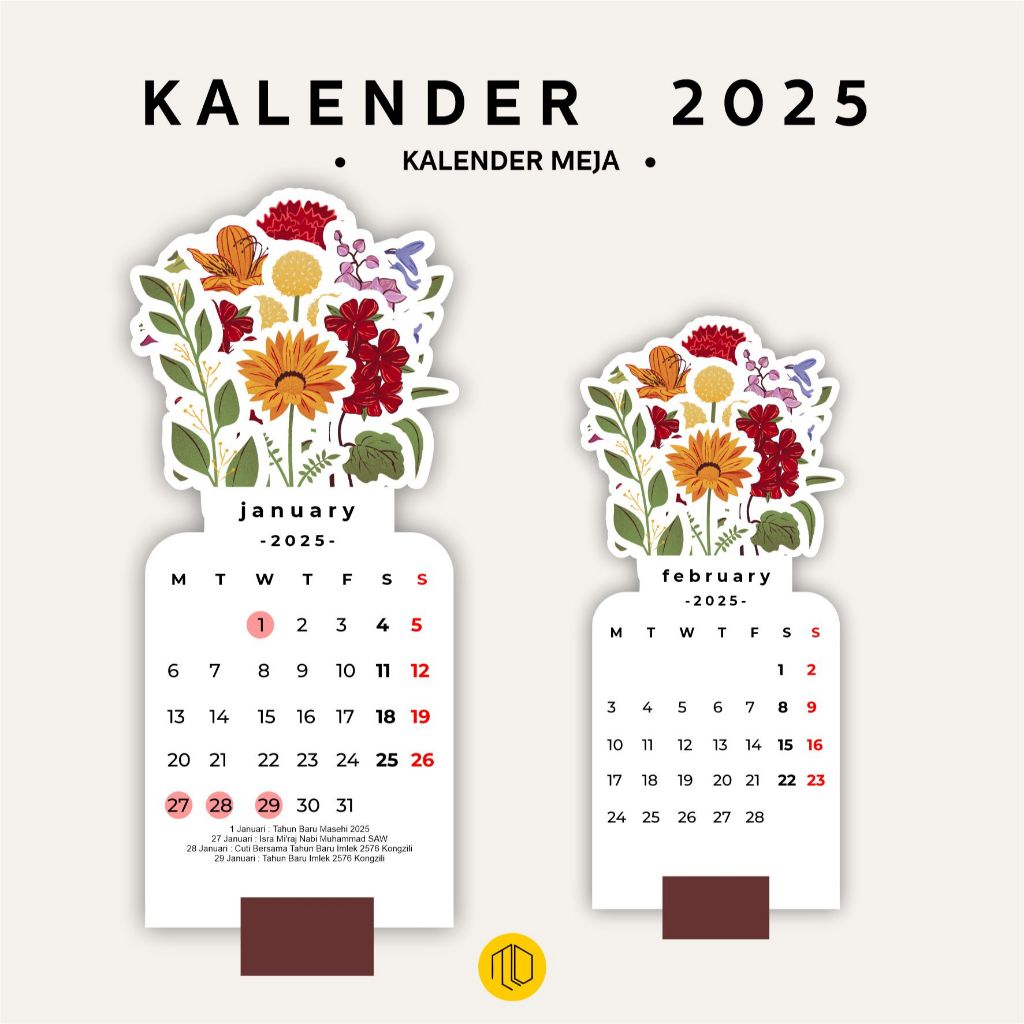 

2025 CALENDAR BLOOMY FLOWERS / KALENDER 2025 AESTHETIC / DESK CALENDAR / KALENDER MEJA BY MEJENGDINDING / KALENDER MOTIF BUNGA / KALENDER CUTTING POLA / KALENDER UNIK 2025 6