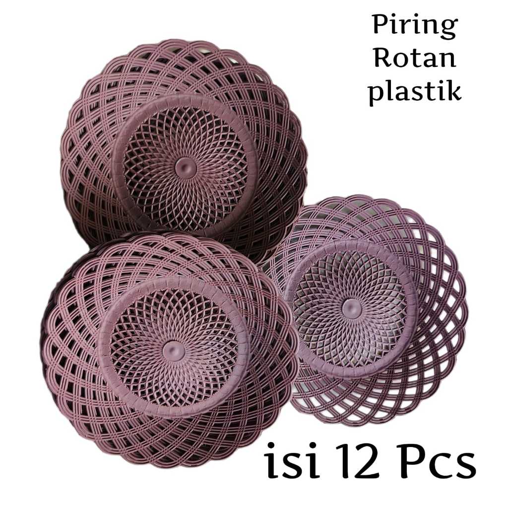 Piring Rotan Plastik Lusinan/ Piring Plastik