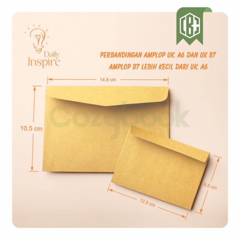 AMPLOP B7 KRAFT / AMPLOP POLOS VINTAGE / AMPLOP UNDANGAN KECIL / AMPLOP COKLAT MURAH