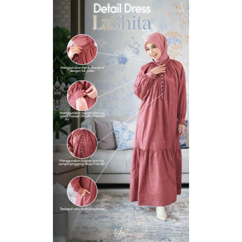 SALE 50% CUCI GUDANG ADEN HIJAB Lasita Aden hijab/ rose dress gamis