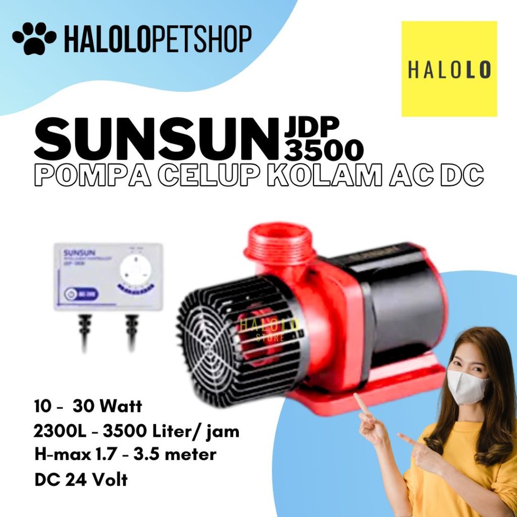 Pompa Celup Kolam Ikan Pompa SUNSUN JDP 3500 Output Arus DC