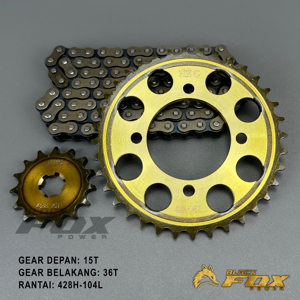 GEAR GIR SET PAKET JUPITER JUPITER Z BURHAN  VEGA R  VEGA R NEW  CRYPTON HKC 15T 36T 428H 104L