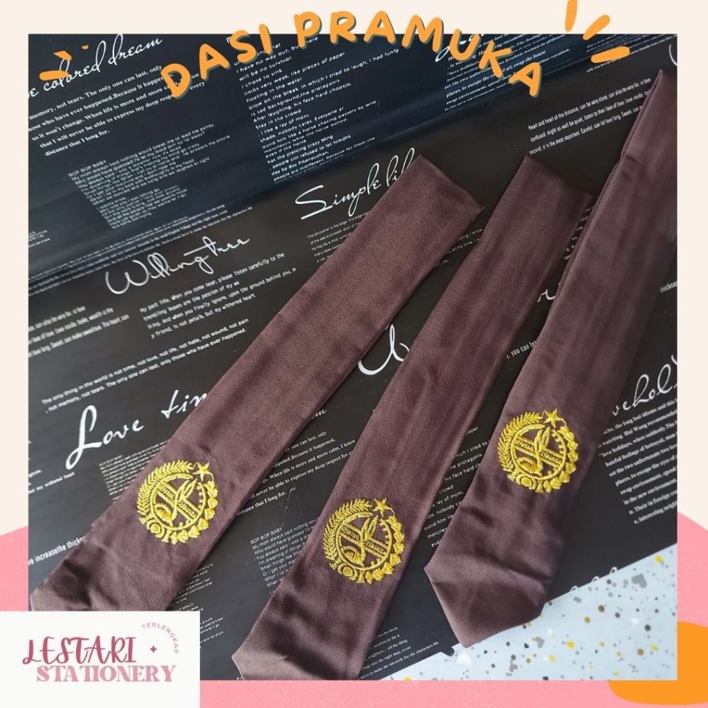 Dasi Pramuka Coklat | Dasi Pramuka Logo Tunas Kelapa | Lestari Stationery