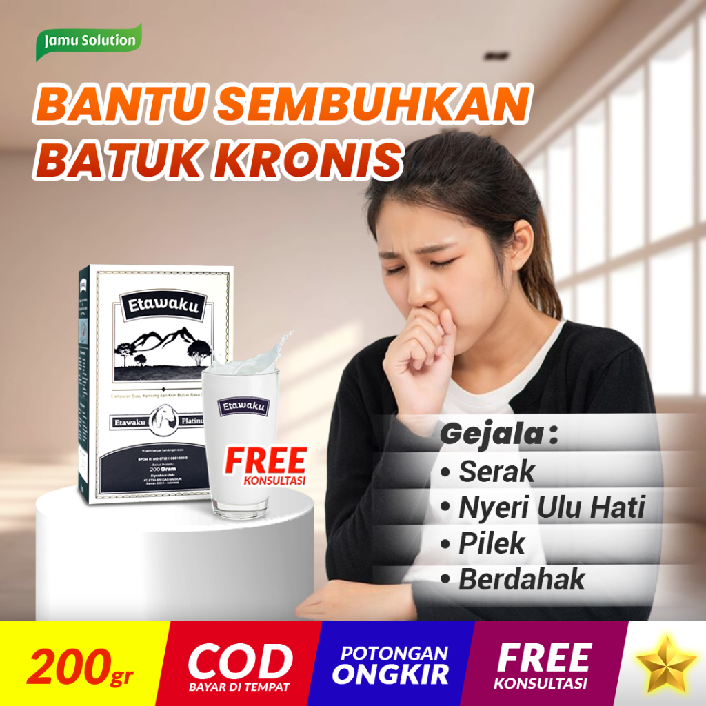 

Obat Terapi Batuk Kronis Susu Kambing Etawa ETAWAKU Jamu Herbal Alami Natural 1 Box