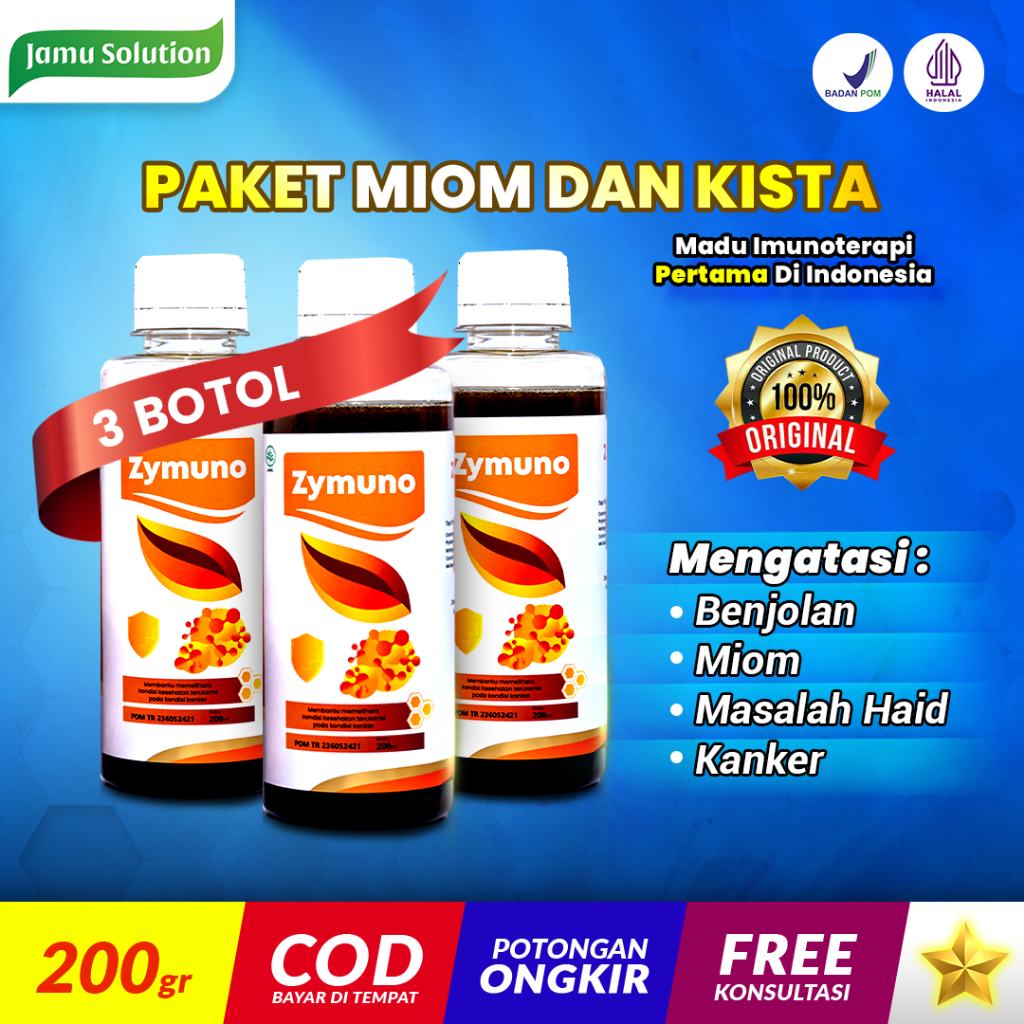 

Madu Asli Alami ZYMUNO Herbal Natural Honey Imunoterapi Paket Miom dan Kista 3 Botol ORIGINAL