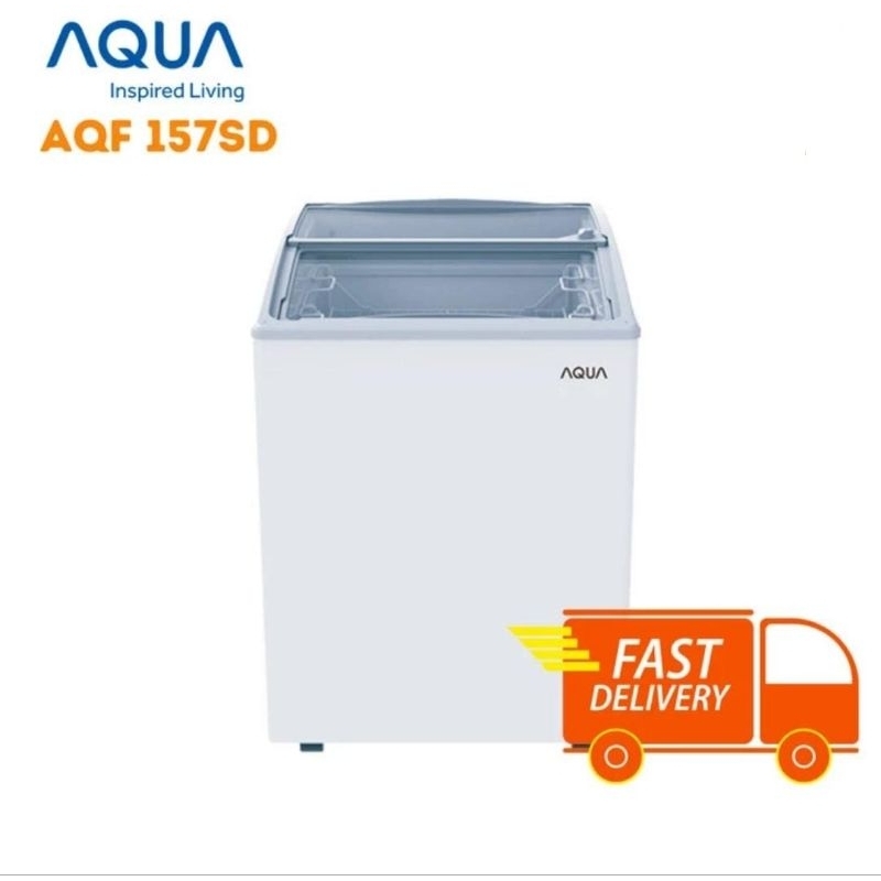 BOX FREEZER AQUA 150 LITER SLIDING KACA CHEST FREEZER AQUA 150LITER SLIDING