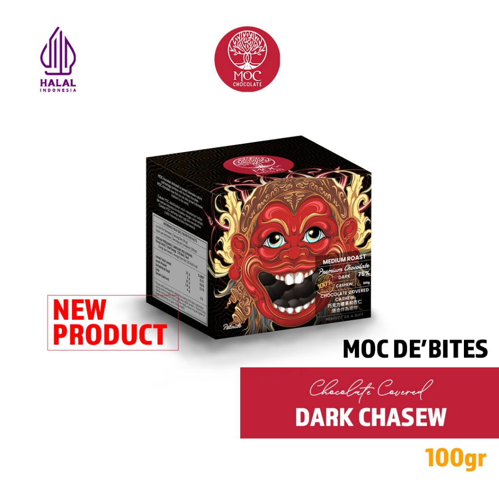 

MOC Chocolate - De'Bites Dark Chocolate with Cashew 100g - Cemilan Oleh-oleh Bali