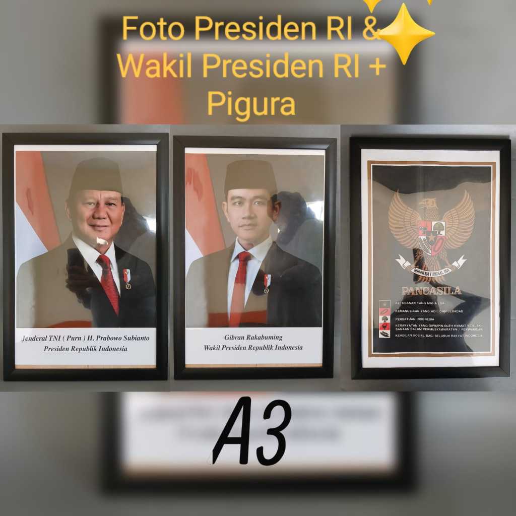 Foto Pigura Presiden RI - Foto Pigura Wakil Presiden RI - Foto Pigura Pancasila