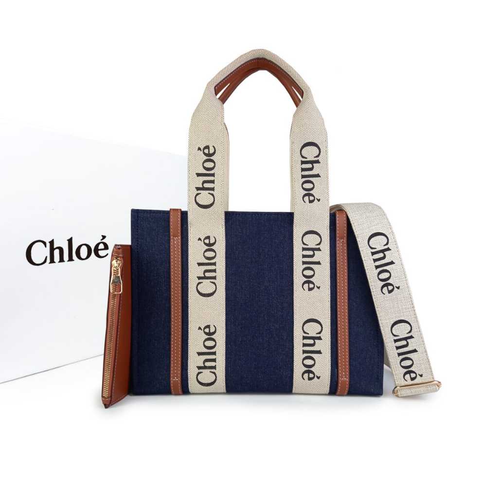 Tas Tote Bag CHLOE Woody In Linen