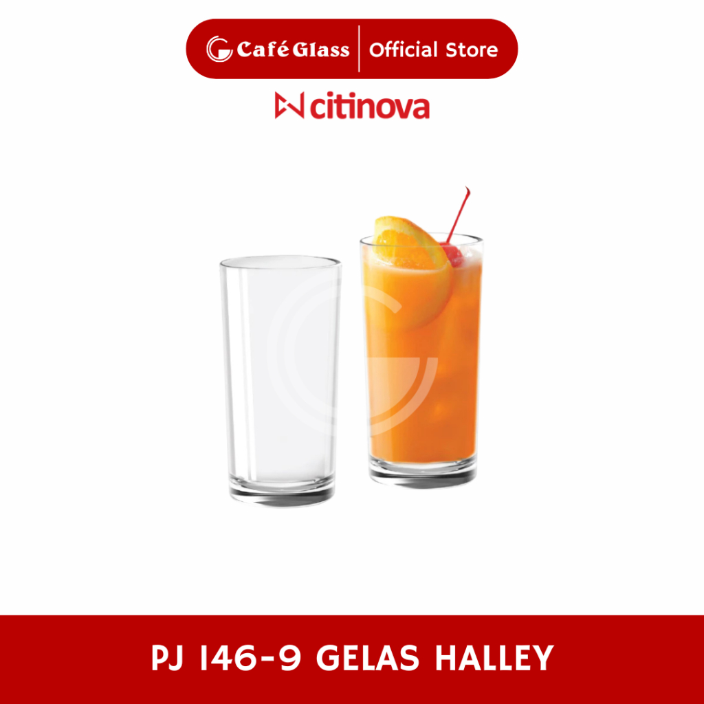 GELAS KACA POLOS SET 6 PCS - HALLEY CITINOVA / GELAS POLOS LUSINAN UNTUK HOTEL RESTO CAFE PJ-146
