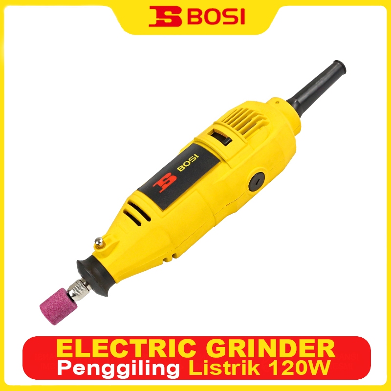 BOSI Bor Mini Grinder Listrik 120W Alat Gurinda Alat Ukir Pemolesan Kayu Batu Ukiran Logam Pemotonga