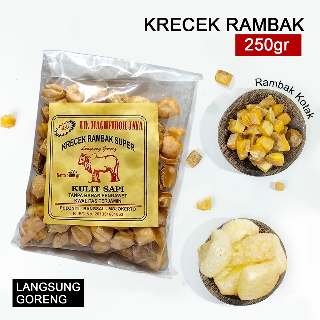 

Rambak sapi mentah 250gram kerupuk krecek kulit sapi dadu siap goreng kerecek sayur bentuk dadu stik