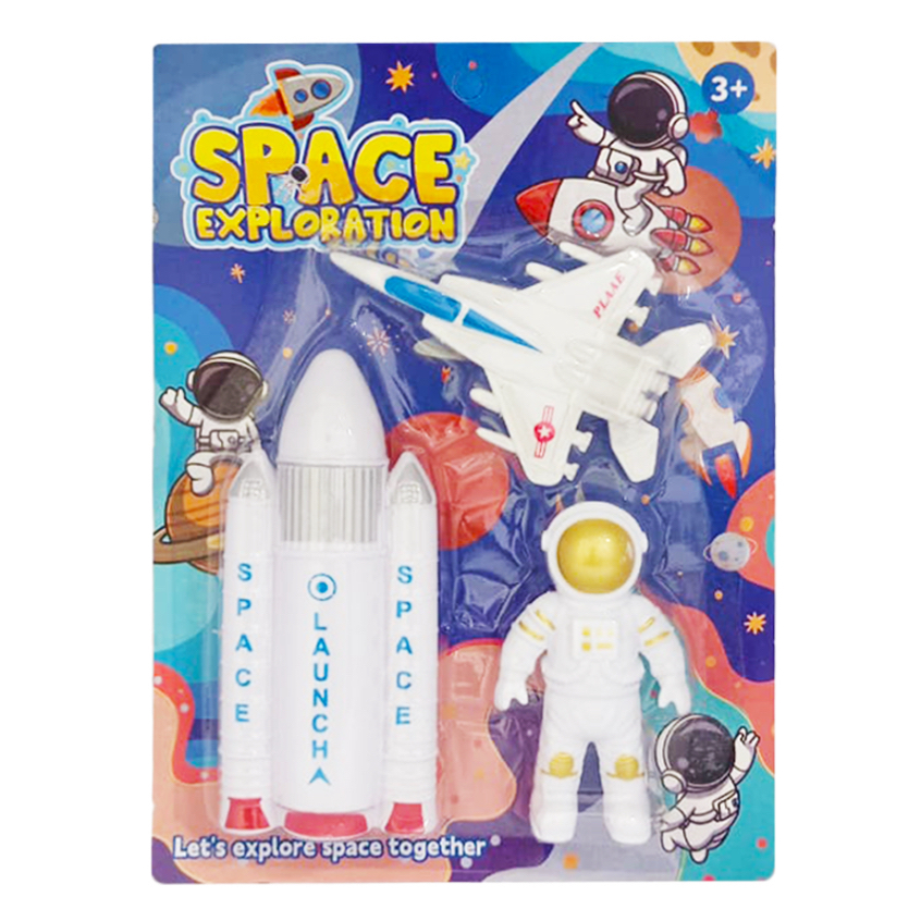 Mainan Astronot Pesawat Roket Set Tanpa Baterai Astronout Space Luar Angkasa
