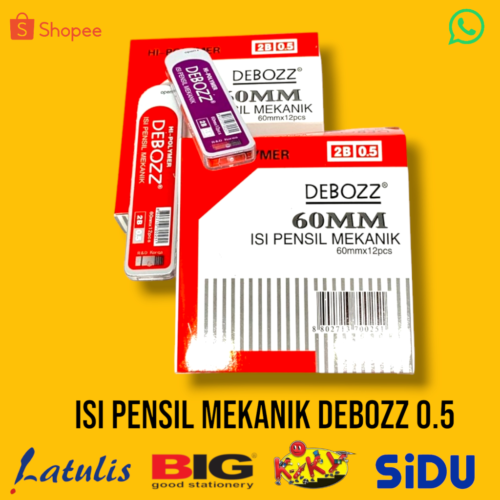 

Debozz isi pensil 2b 0.5mm db300 isi 12 tube