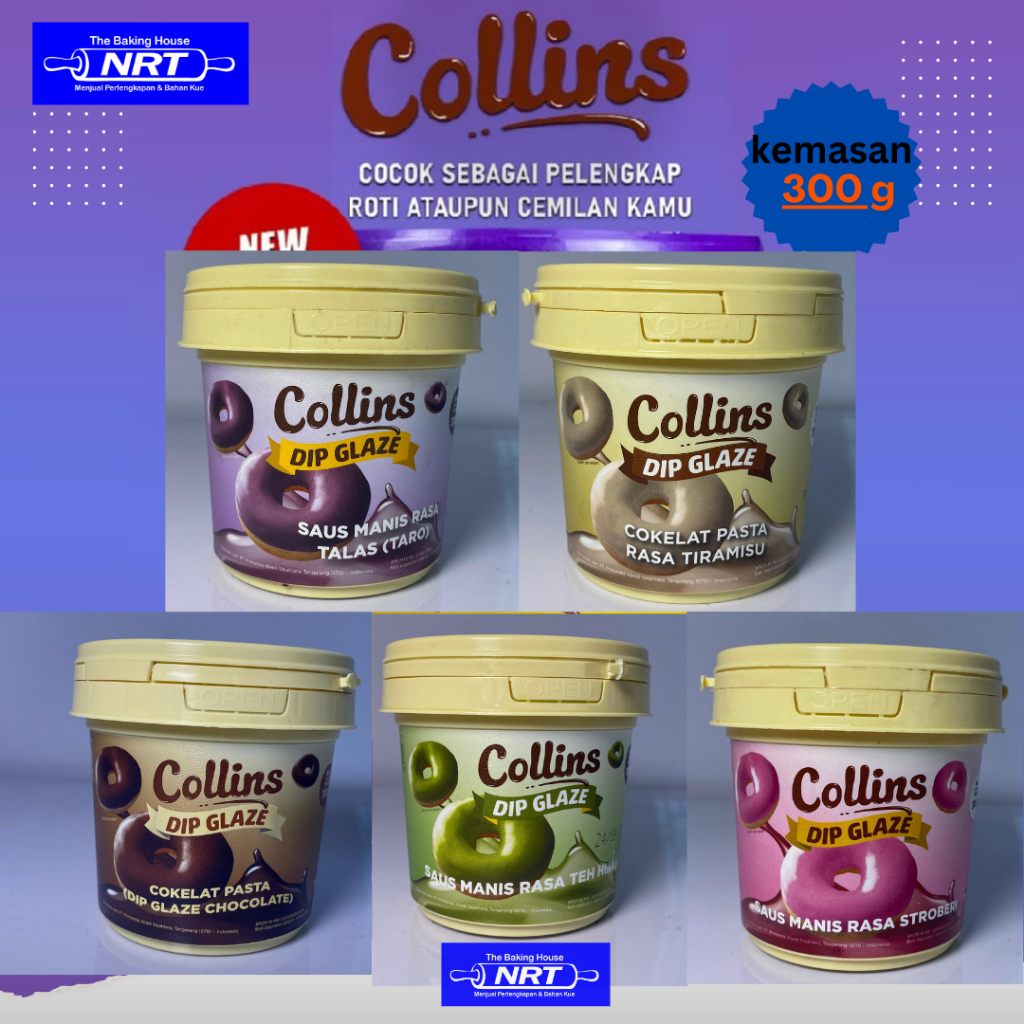

Collins Dip Glaze 300gr / Toping Donat Collins / Selai Donat / Collins Selai Donat