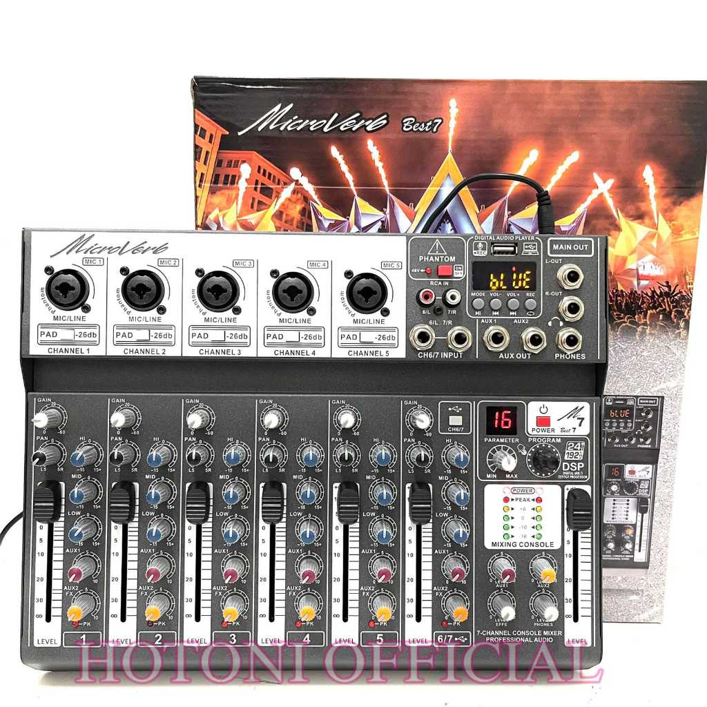 Mixer Audio Microverb Best 7 7channel Original Mixer Microverb Best7 mixing 7 ( Bisa COD )