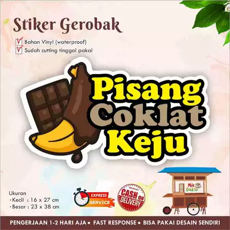 

STIKER KACA GEROBAK VINYL PISANG COKLAT KEJU