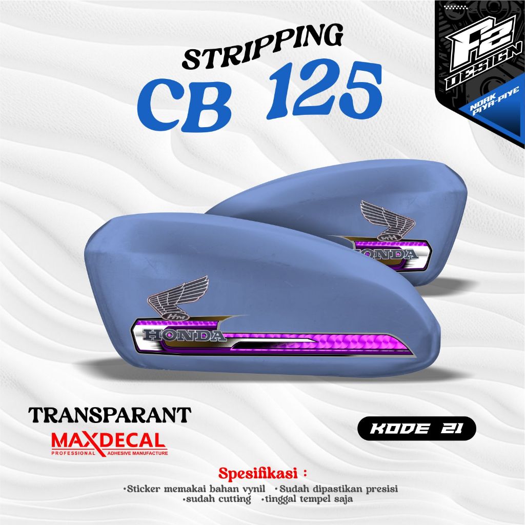 STIKER TANGKI CB POLOS CB BATIK STRIPING CB 125 CB 100 CB GLATIK kode 21