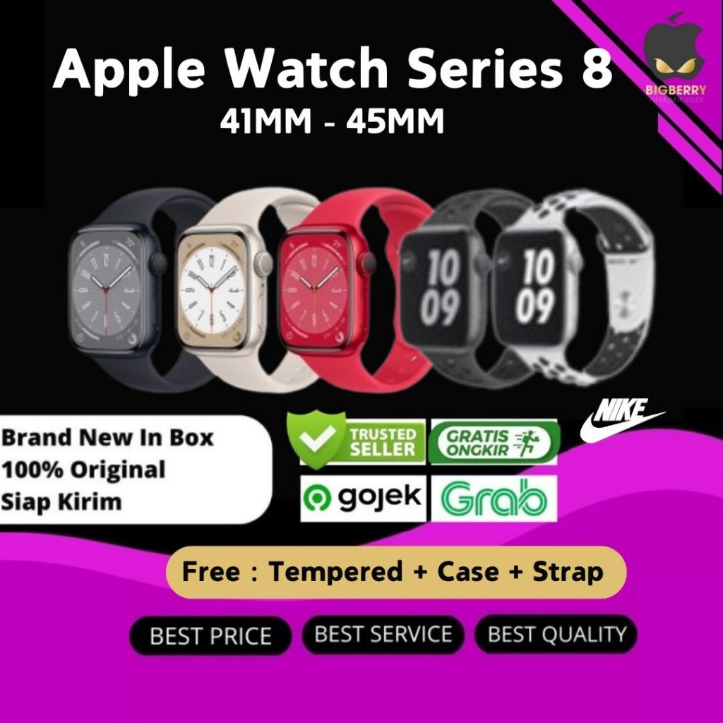 Apple Watch Series 8 2022 41mm 45mm Nike iWatch Midnight Starlight Black