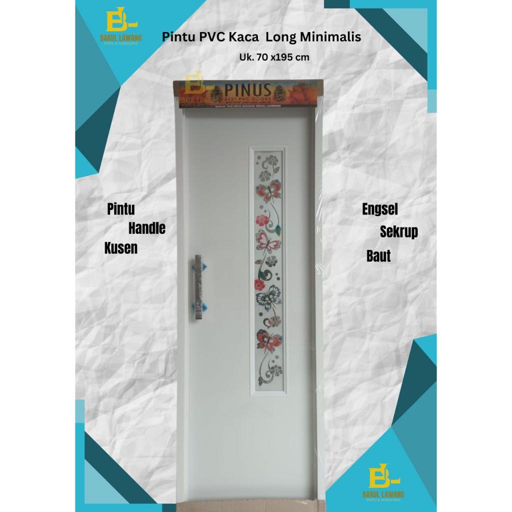 Pintu Kamar Mandi Kaca Long Motif Kupu Kecil