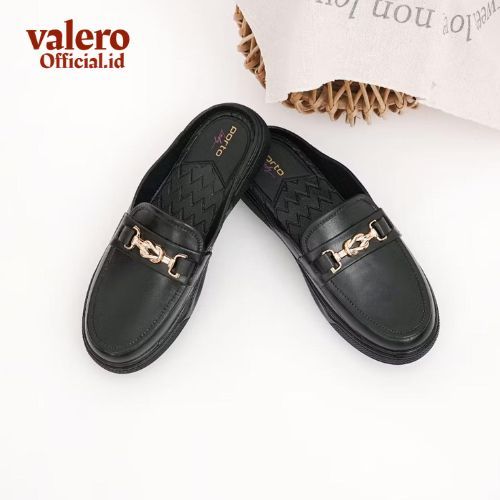 PORTO LADY LOF & FGF & TIA & PIK Sepatu Kerja Pantofel Wanita Karet Sepatu Wanita Kasual Korea Hitam