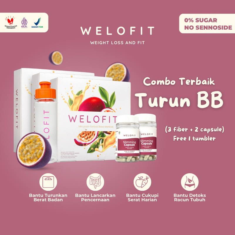 3 Box Welofit Fiber + 2 Botol Welofit Capsule